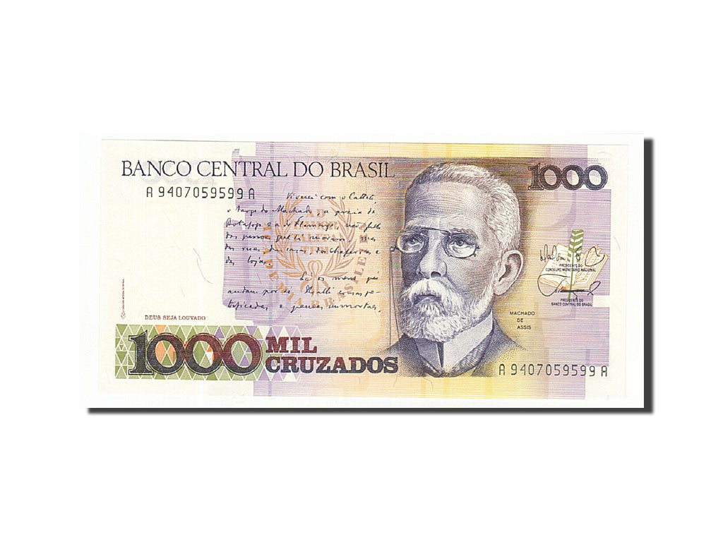 Biljet, Brazilië, 1000 Cruzados, 1987-1988, Undated, KM:213b, NIEUW