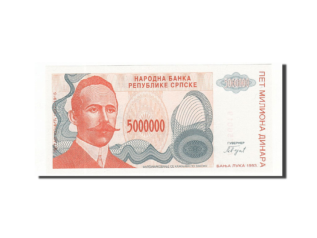 Banknote, Bosnia - Herzegovina, 5,000,000 Dinara, 1993, 1993, KM:153a
