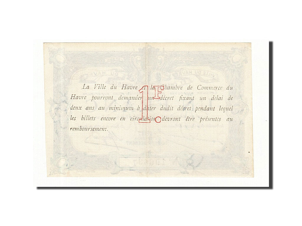 Billet, France, Le Havre, 1 Franc, 1917, SUP+, Pirot:68-18