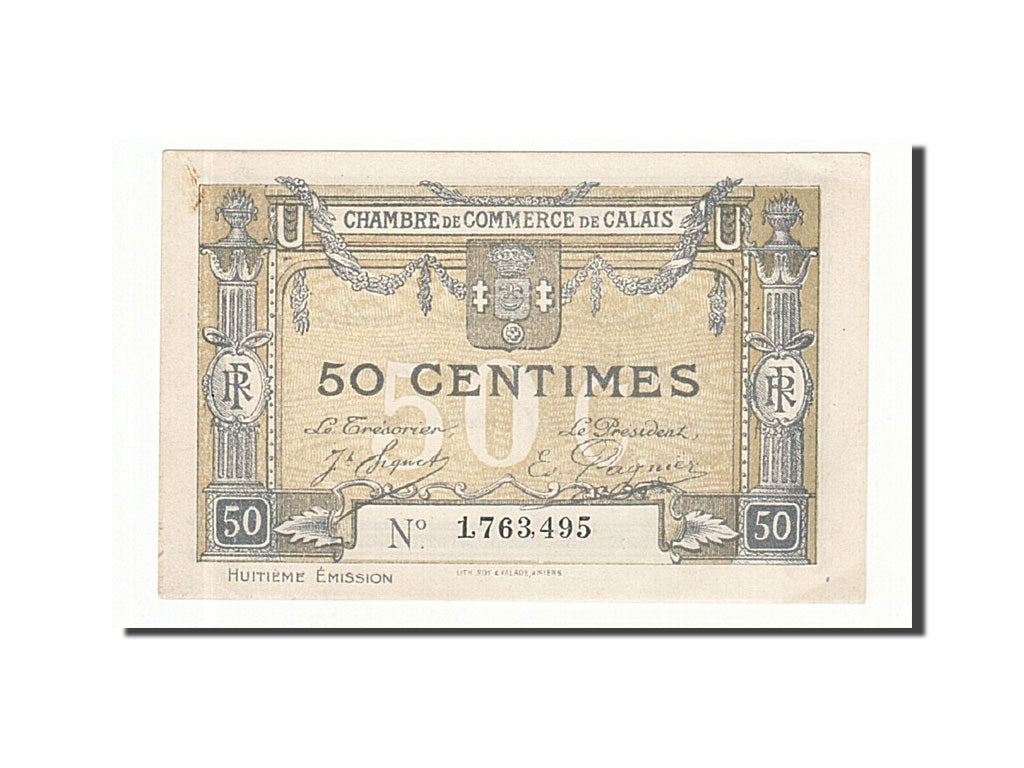 Billet, France, Calais, 50 Centimes, Undated, SPL+, Pirot:36-42