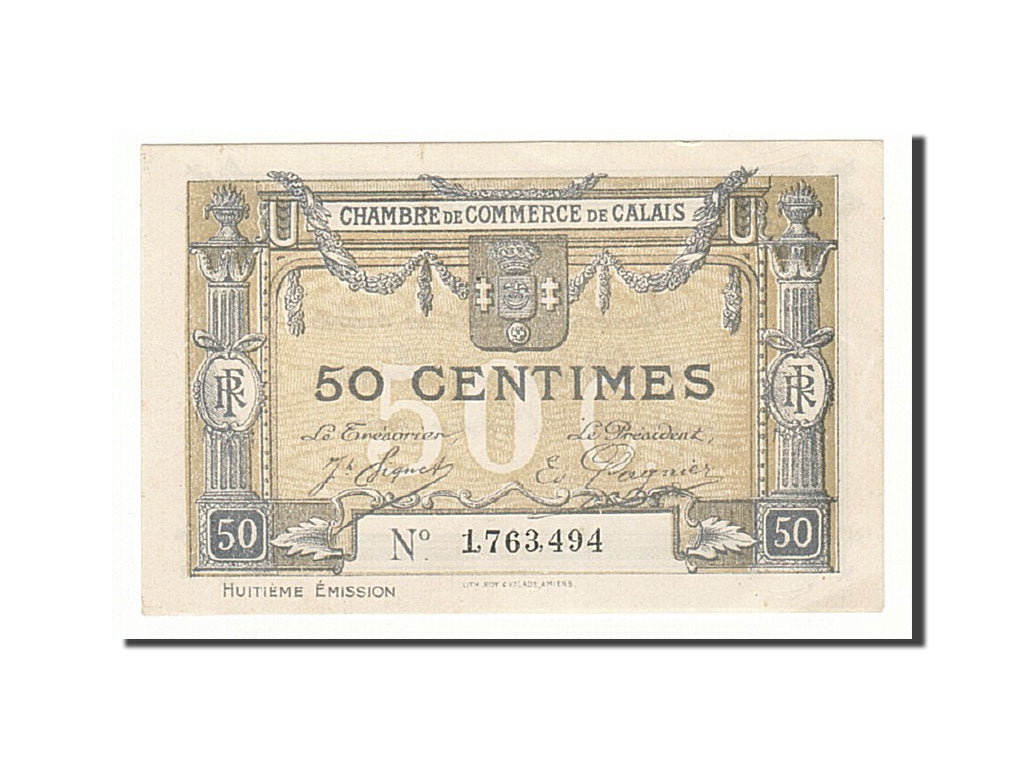 Billet, France, Calais, 50 Centimes, Undated, SPL, Pirot:36-42