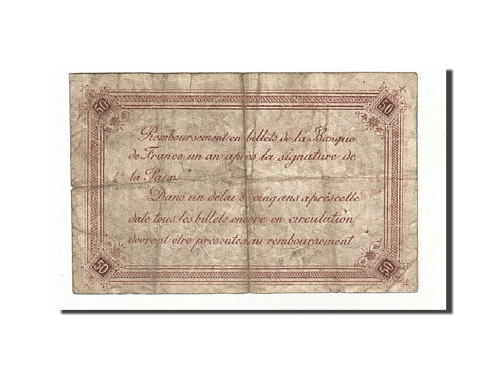 Banknote, Pirot:36-28, 50 Centimes, 1916, France, VF(20-25), Calais