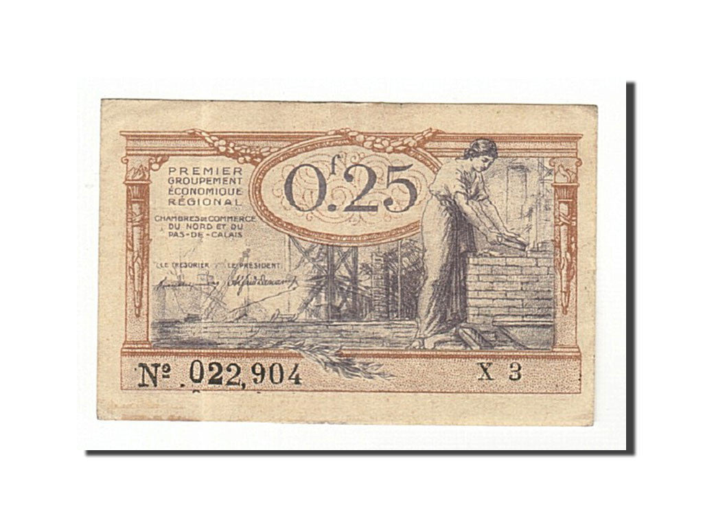 Banknote, Pirot:94-3, 25 Centimes, France, EF(40-45), Lille
