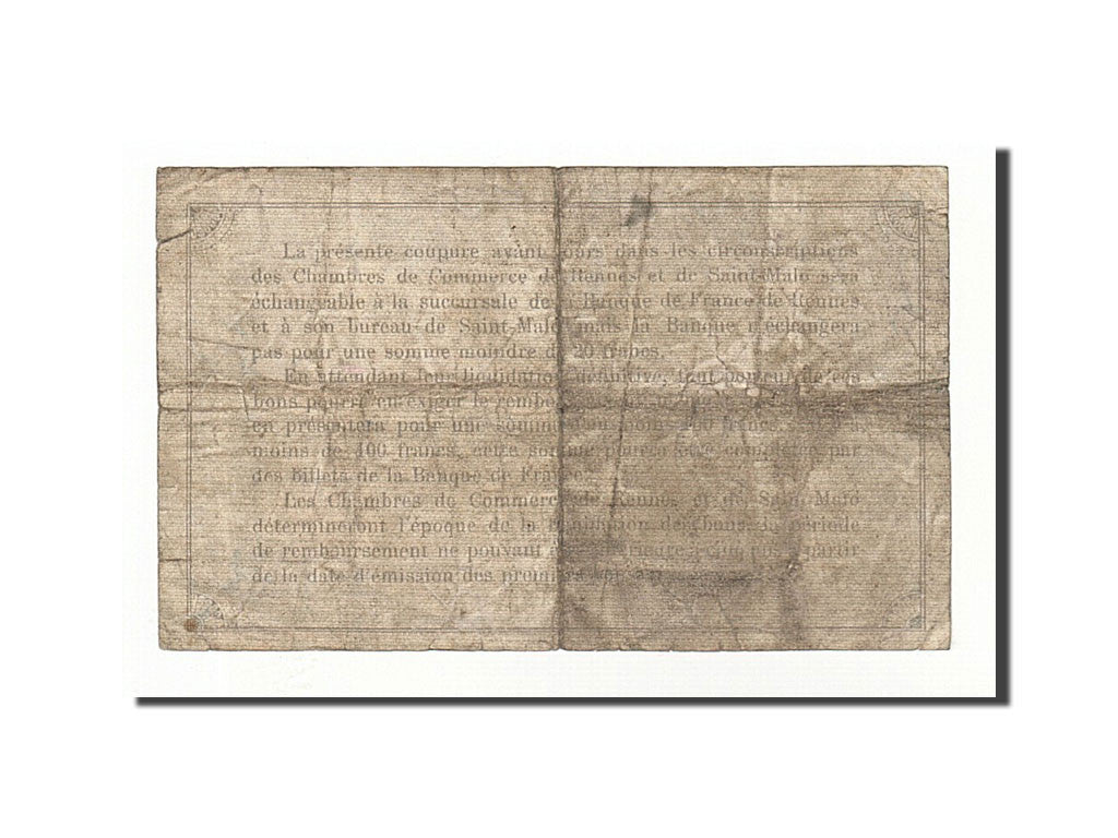 Billet, France, Rennes et Saint-Malo, 50 Centimes, 1915, TB, Pirot:105-6