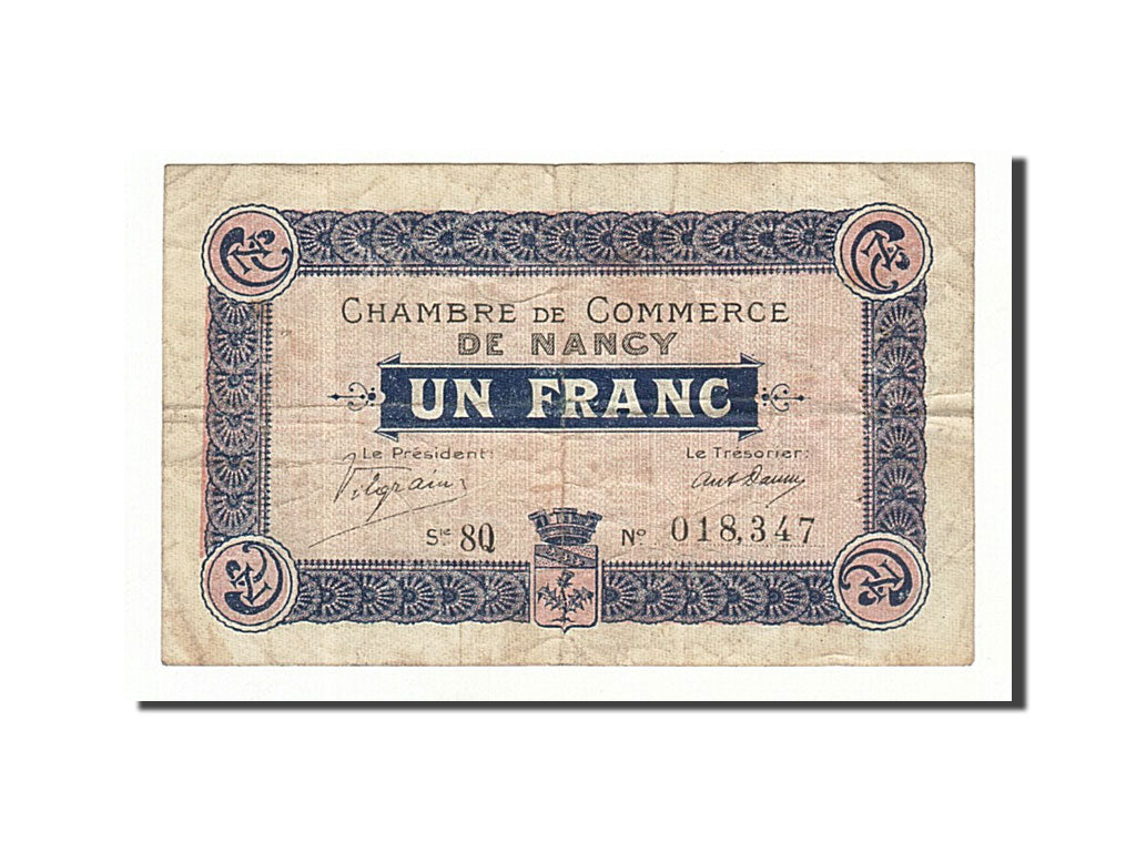 Banknote, Pirot:87-17, 1 Franc, 1917, France, VF(30-35), Nancy