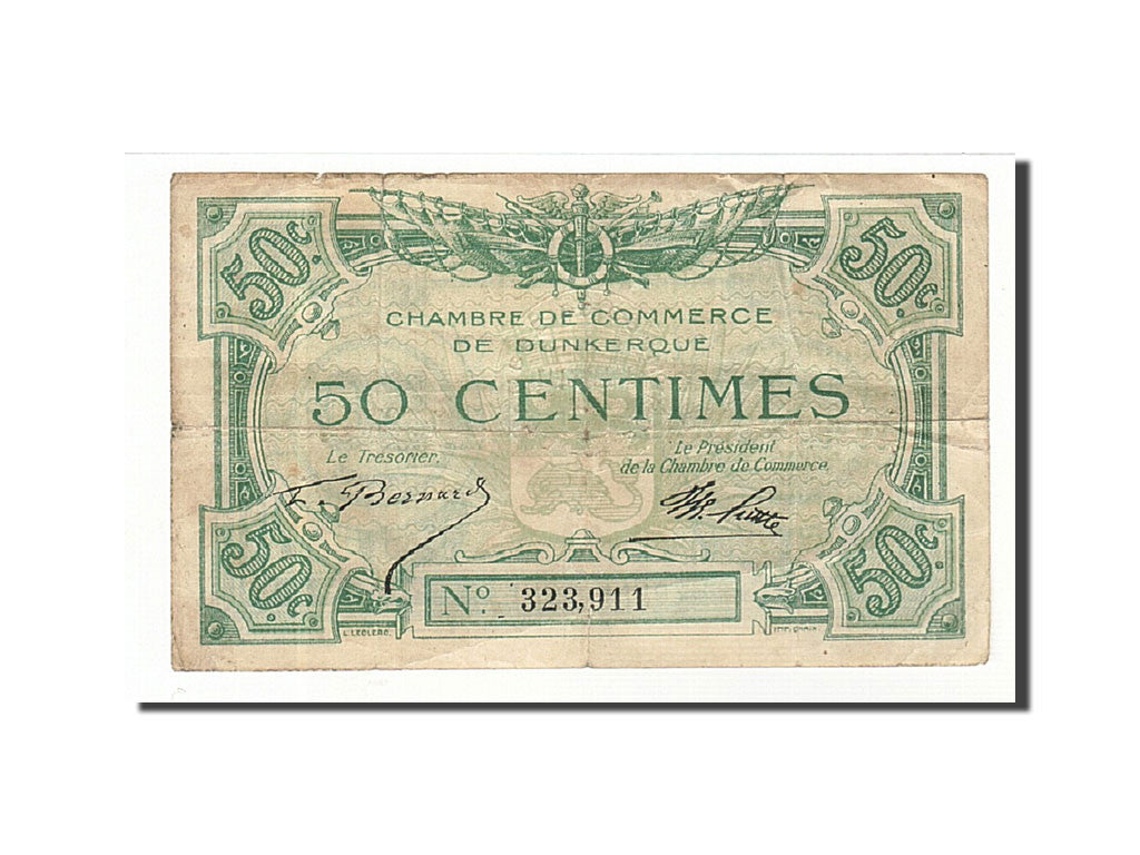 Banknote, Pirot:54-1, 50 Centimes, Undated, France, VF(20-25), Dunkerque