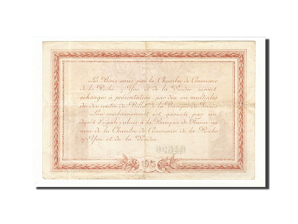 Geldschein, Frankreich, La Roche-sur-Yon, 50 Centimes, 1915, SS, Pirot:65-14