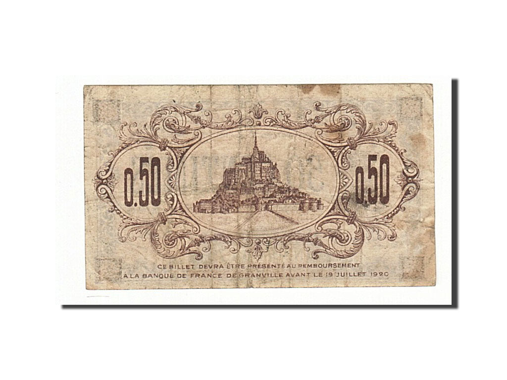 Billete, 50 Centimes, Pirot:60-1, 1915-07-19, Francia, BC+, Granville