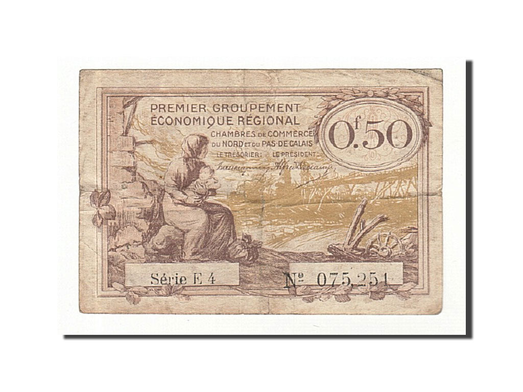 Banknote, Pirot:94-4, 50 Centimes, France, VF(20-25), Lille