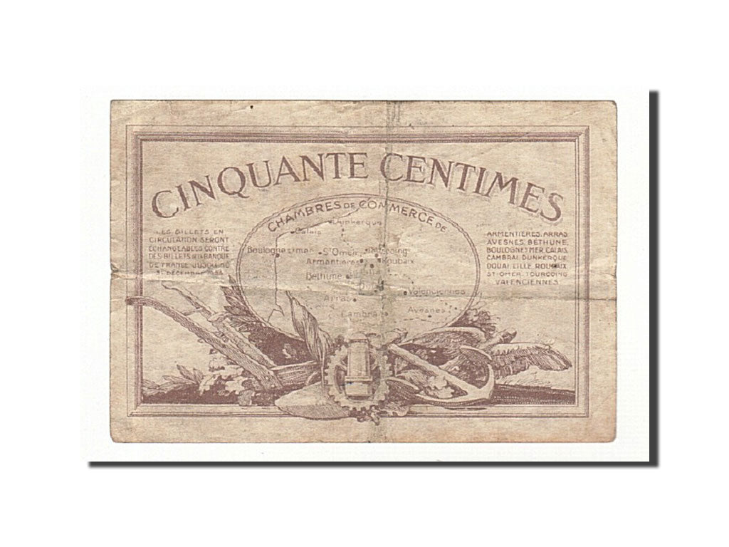 Banknote, Pirot:94-4, 50 Centimes, France, VF(20-25), Lille