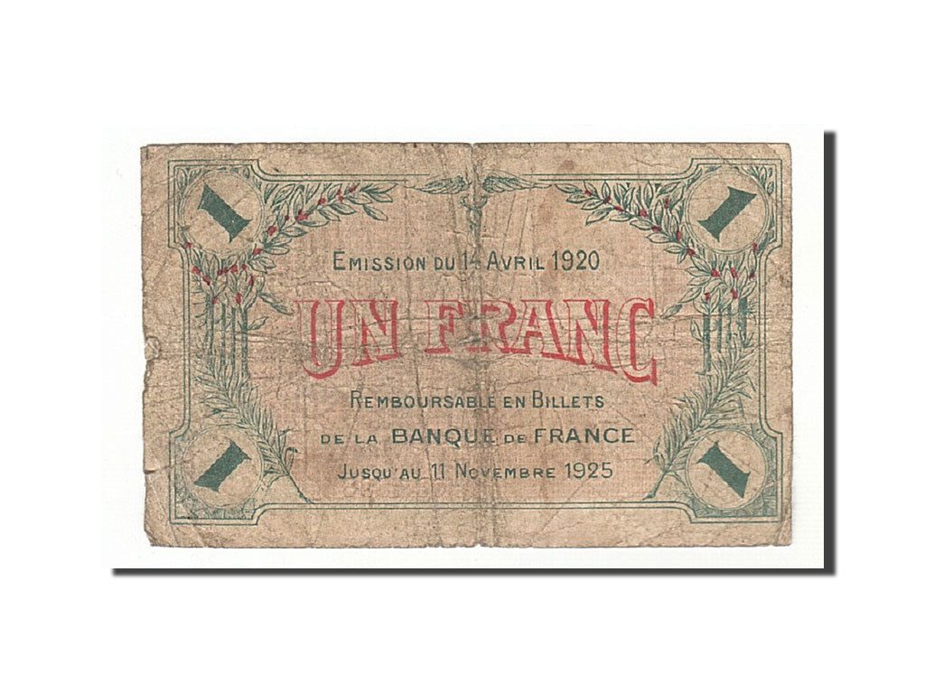 Geldschein, Frankreich, Saint-Dizier, 1 Franc, 1920, S, Pirot:113-19