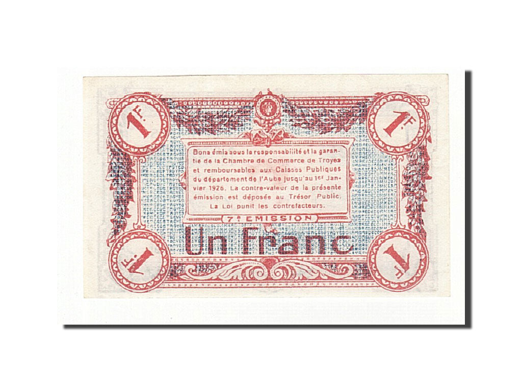 Billete, 1 Franc, Pirot:124-14, Francia, UNC, Troyes