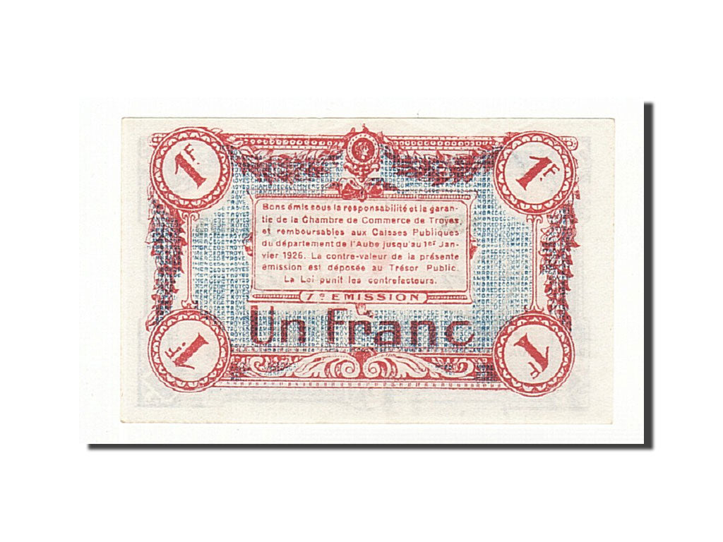 Biljet, Pirot:124-14, 1 Franc, Frankrijk, SUP+, Troyes