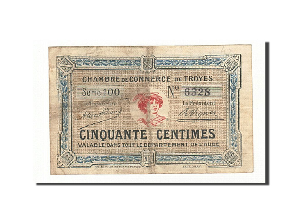 Biljet, Pirot:124-7, 50 Centimes, Frankrijk, TB, Troyes