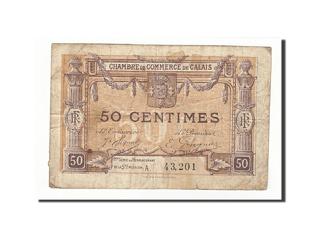 Billet, France, Calais, 50 Centimes, 1917, TB, Pirot:36-33