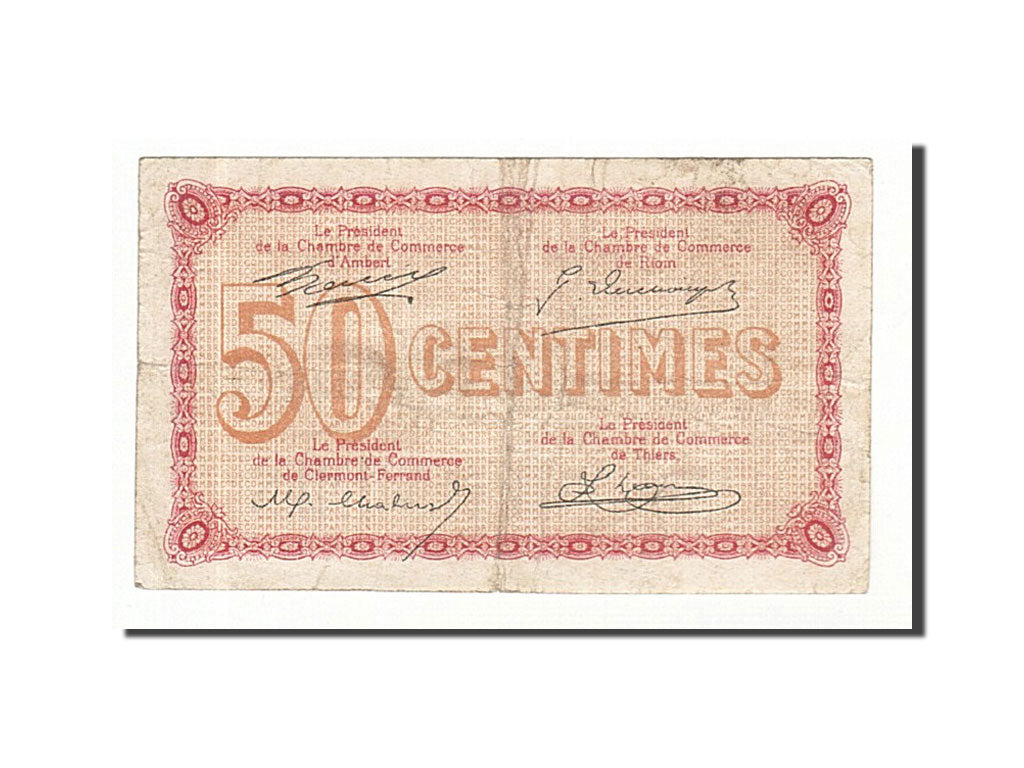 Banknote, Pirot:103-23, 50 Centimes, France, EF(40-45), Clermont-Ferrand