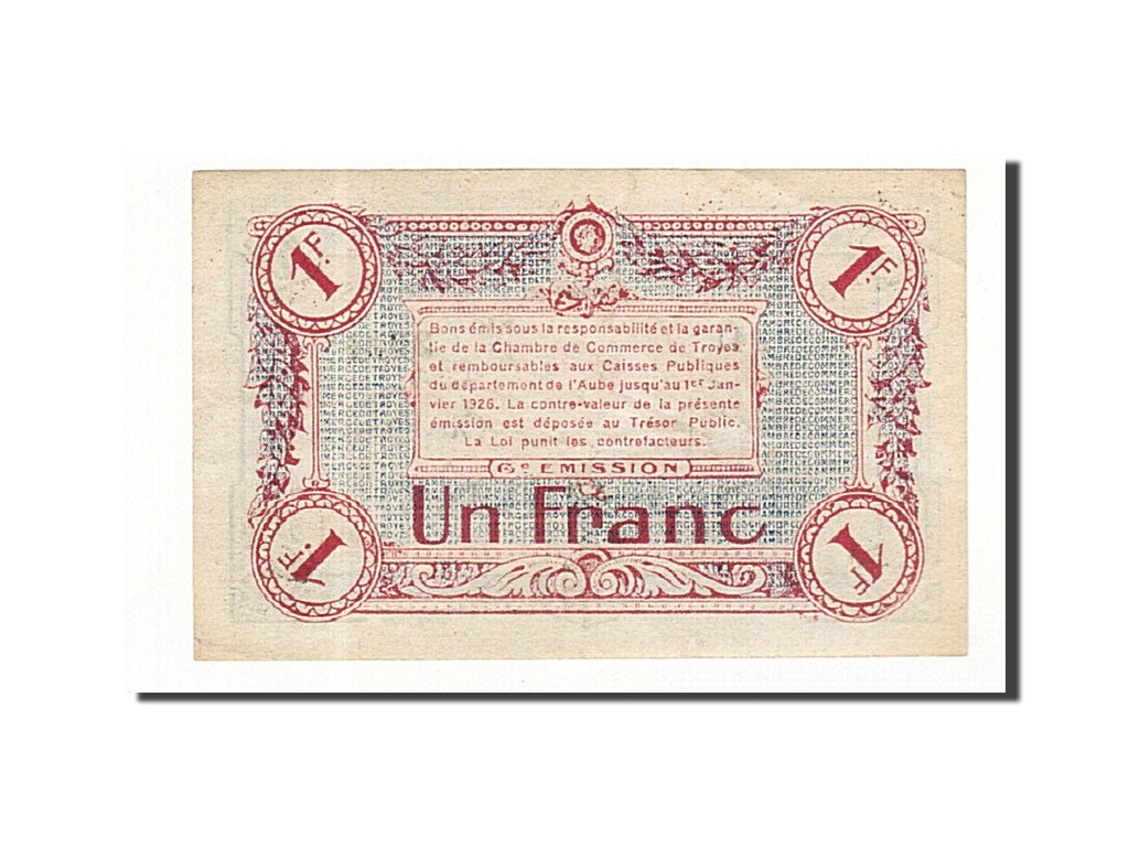 Geldschein, Frankreich, Troyes, 1 Franc, VZ, Pirot:124-12