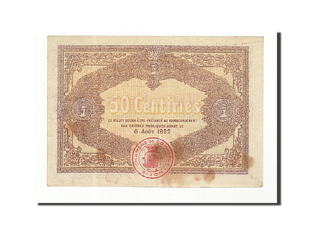 Billet, France, Dijon, 50 Centimes, 1917, TTB, Pirot:53-10