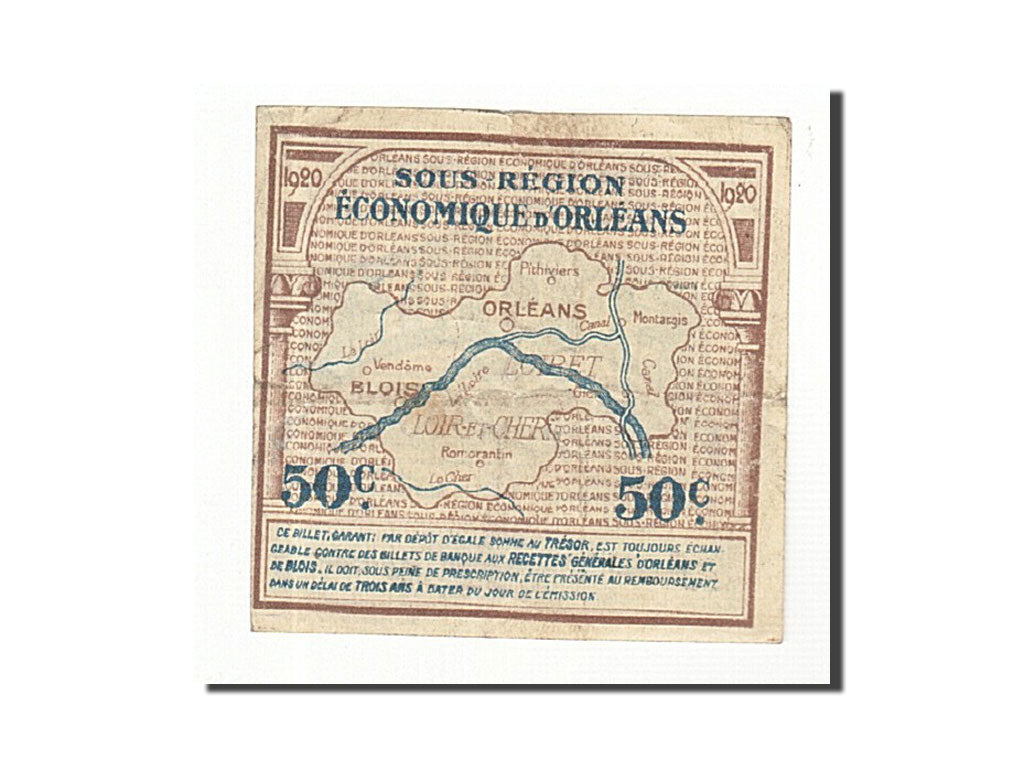Geldschein, Frankreich, Orléans et Blois, 50 Centimes, 1920, SS, Pirot:96-1