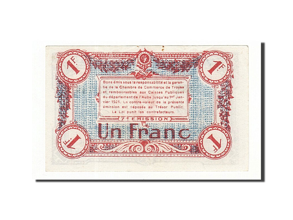 Banconote, Pirot:124-14, SPL-, Troyes, 1 Franc, Francia