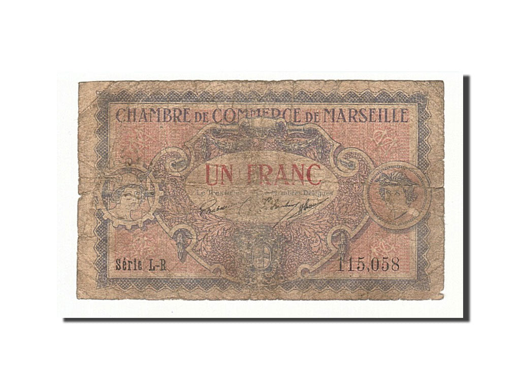 Billet, France, Marseille, 1 Franc, 1917, B, Pirot:79-70