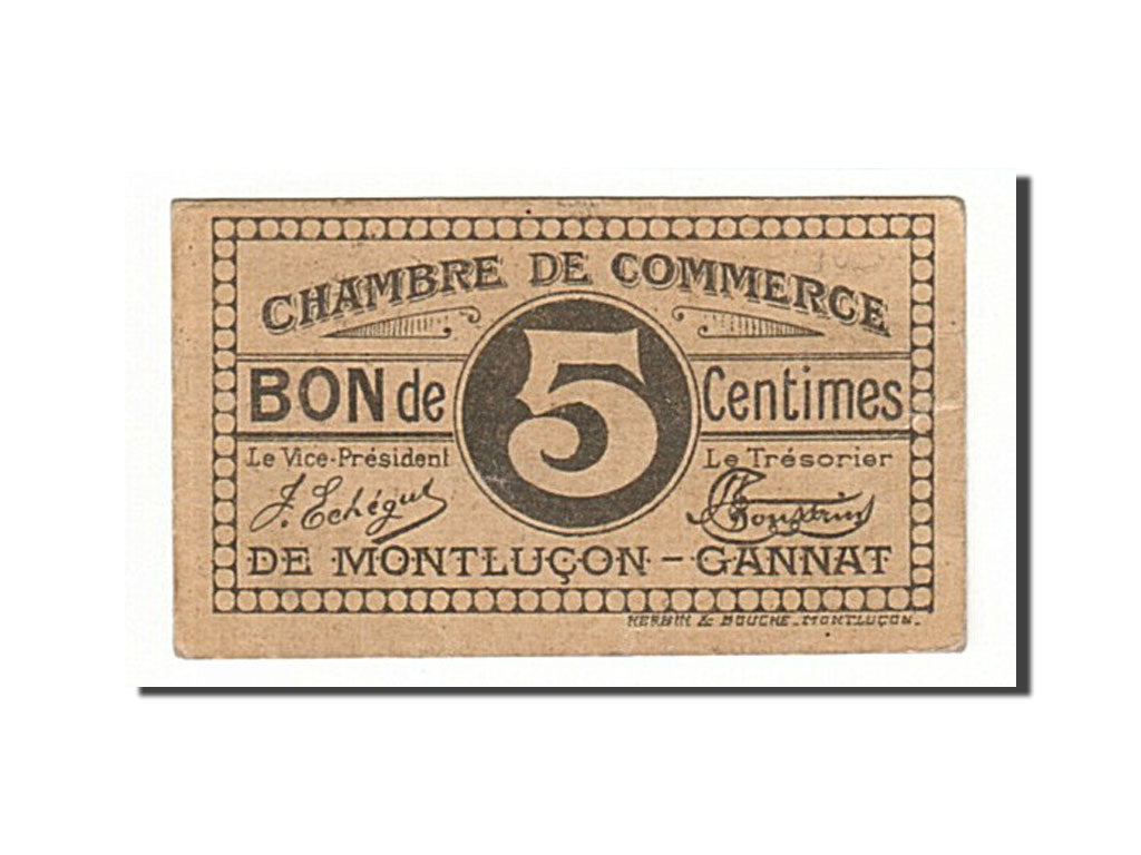 Billete, 5 Centimes, Pirot:84-66, Francia, MBC, Montluçon