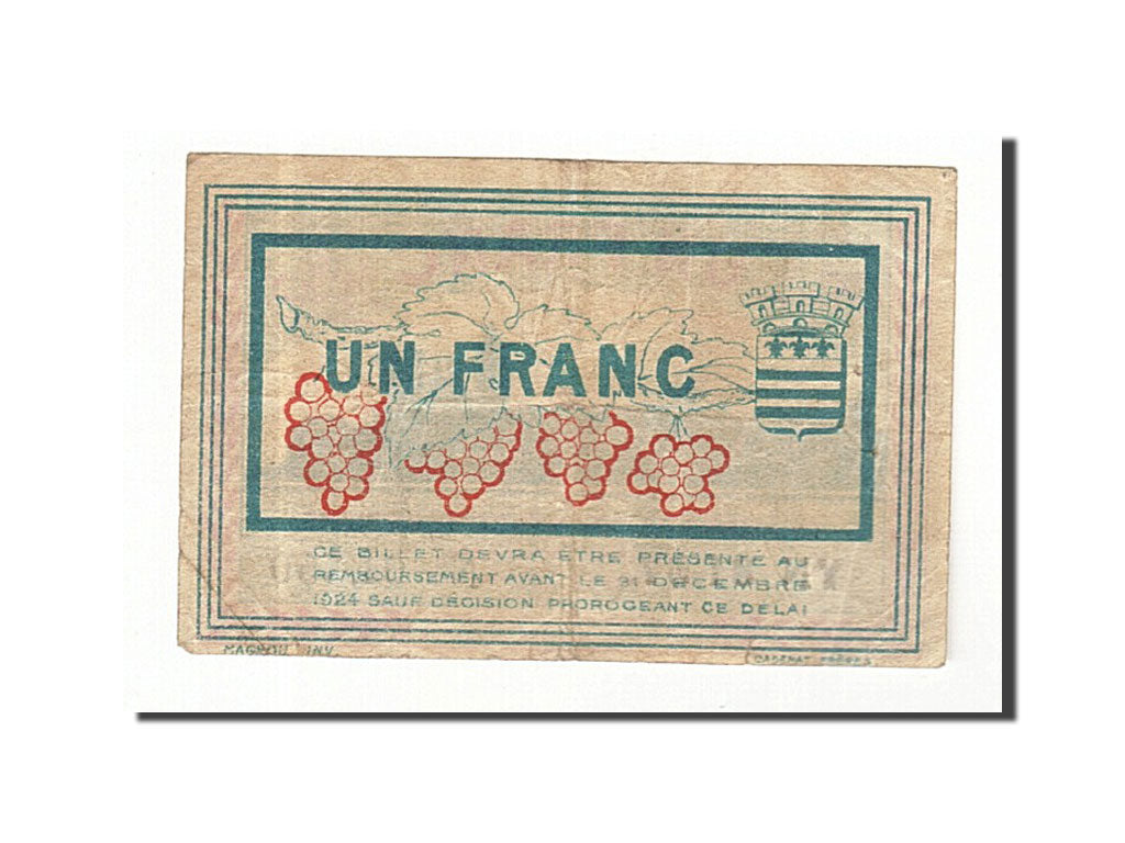 Biljet, Pirot:27-30, 1 Franc, 1920, Frankrijk, TTB, Béziers