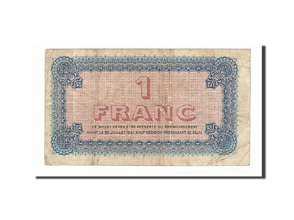 Banconote, Pirot:77-10, BB, Lyon, 1 Franc, 1916, Francia