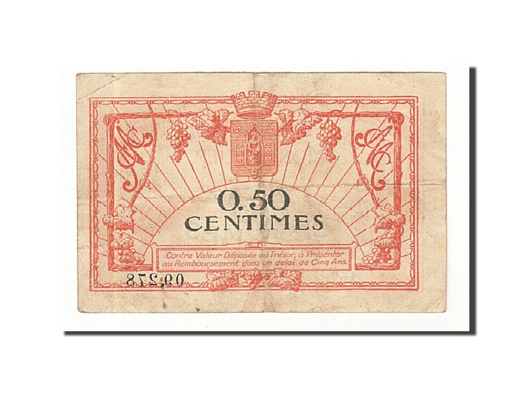 Biljet, Pirot:85-20, 50 Centimes, 1919, Frankrijk, TTB, Montpellier