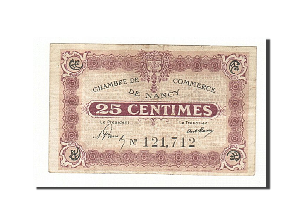 Geldschein, Frankreich, Nancy, 25 Centimes, S+, Pirot:87-58