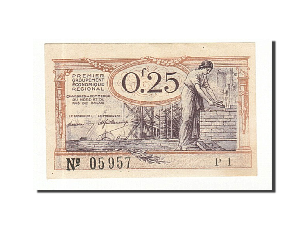 Banknote, Pirot:94-3, 25 Centimes, France, UNC(63), Lille