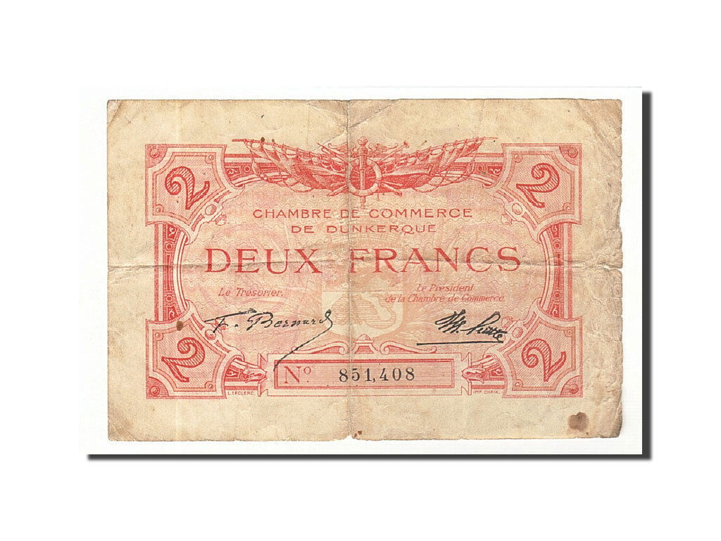 Banknot, Francja, Dunkerque, 2 Francs, VF(30-35), Pirot:54-9