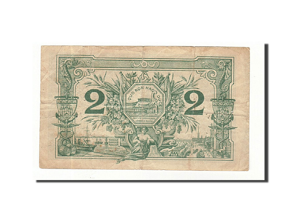 Banconote, Pirot:30-3, BB, Bordeaux, 2 Francs, 1914, Francia