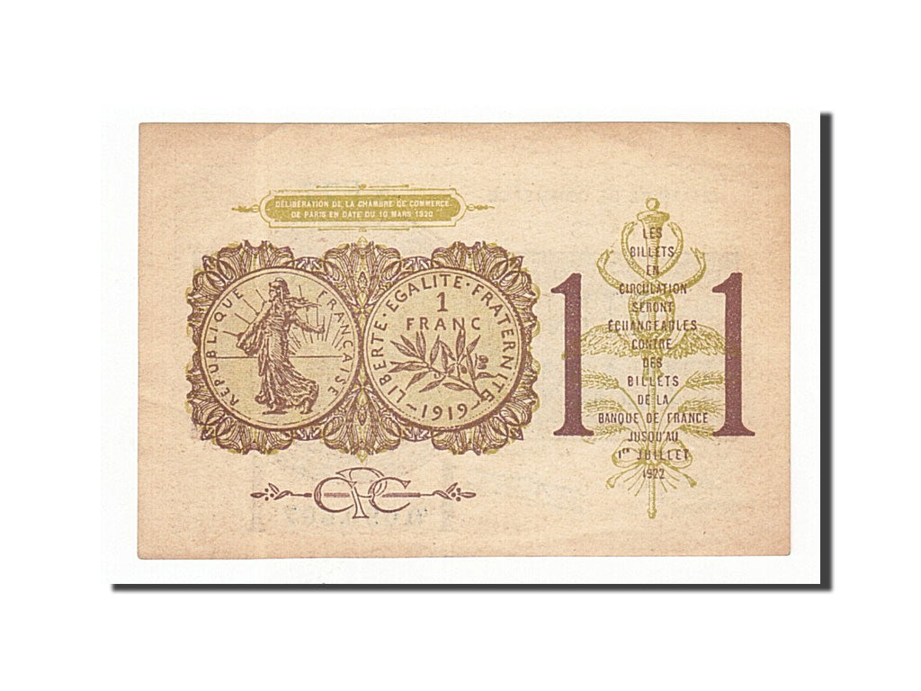 Biljet, Pirot:97-23, 1 Franc, 1920, Frankrijk, SUP, Paris