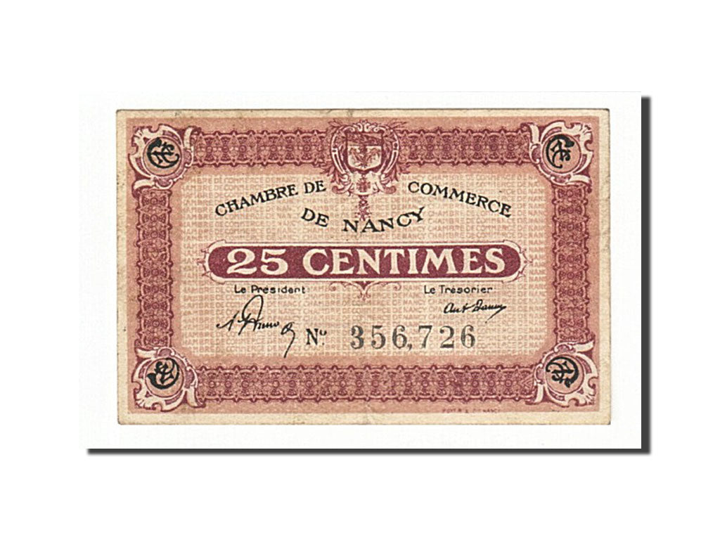 Banknote, Pirot:87-56, 25 Centimes, France, EF(40-45), Nancy