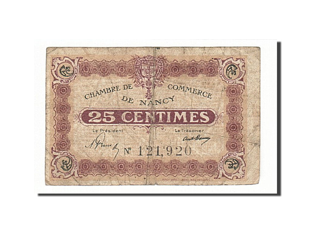 Banknote, Pirot:87-58, 25 Centimes, France, VF(20-25), Nancy