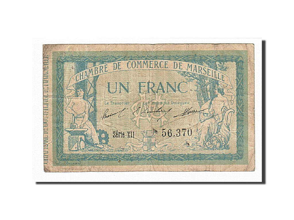 Banknote, Pirot:79-49, 1 Franc, 1915, France, VF(20-25), Marseille