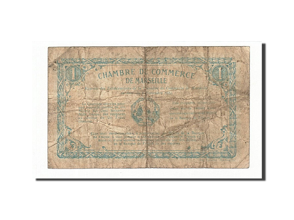 Banknote, Pirot:79-49, 1 Franc, 1915, France, VF(20-25), Marseille