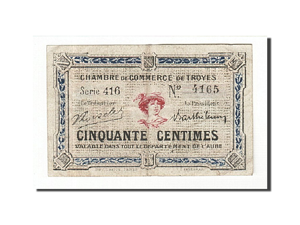 Banconote, Pirot:124-11, BB, Troyes, 1 Franc, Francia