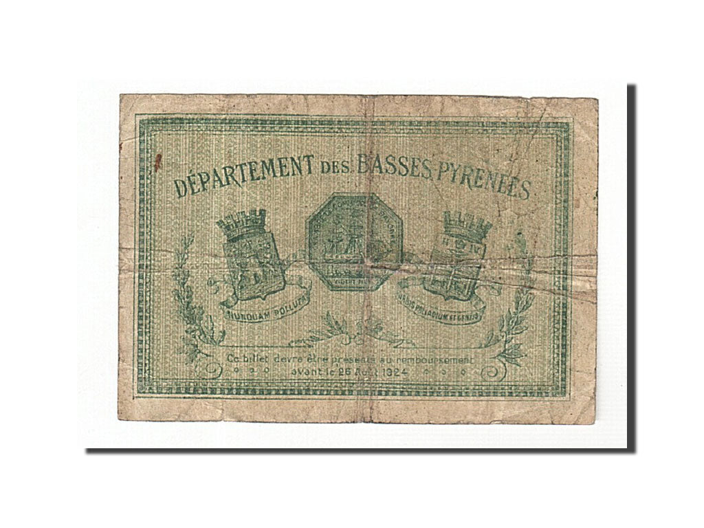 Banknote, Pirot:21-69, 50 Centimes, 1921, France, VF(20-25), Bayonne