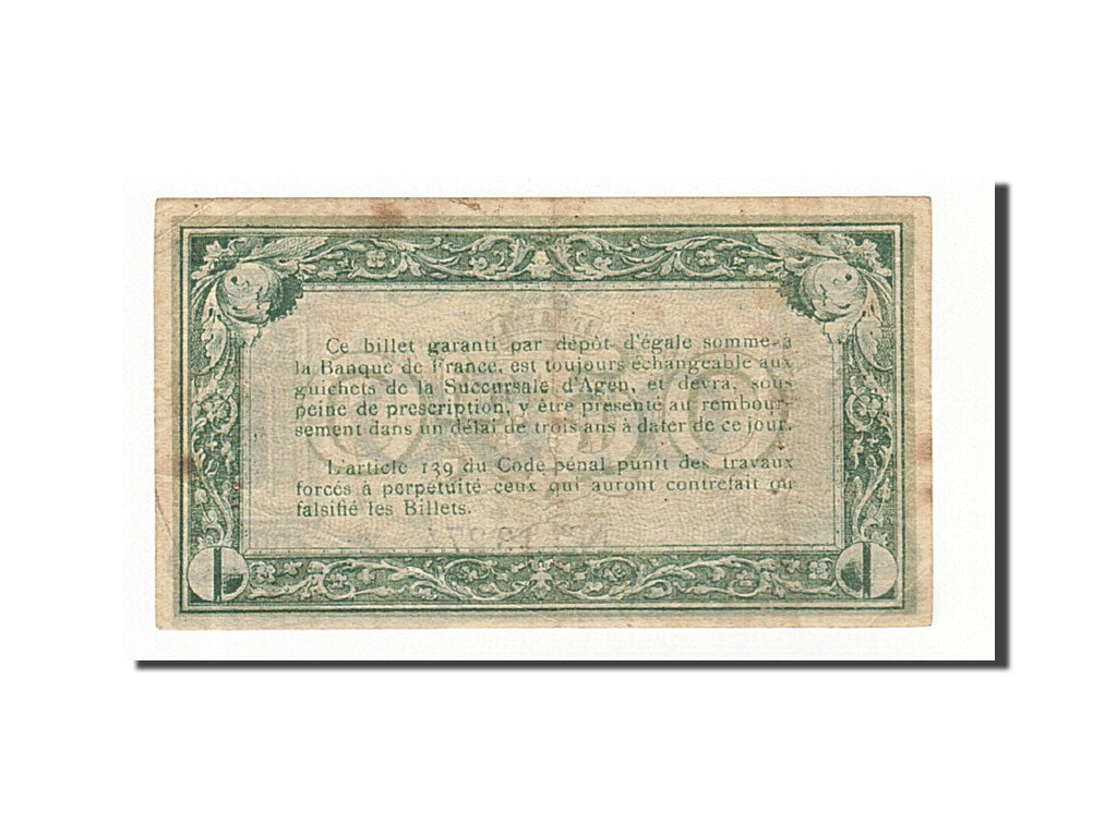 Billete, 50 Centimes, Pirot:2-1, 1914, Francia, MBC, Agen