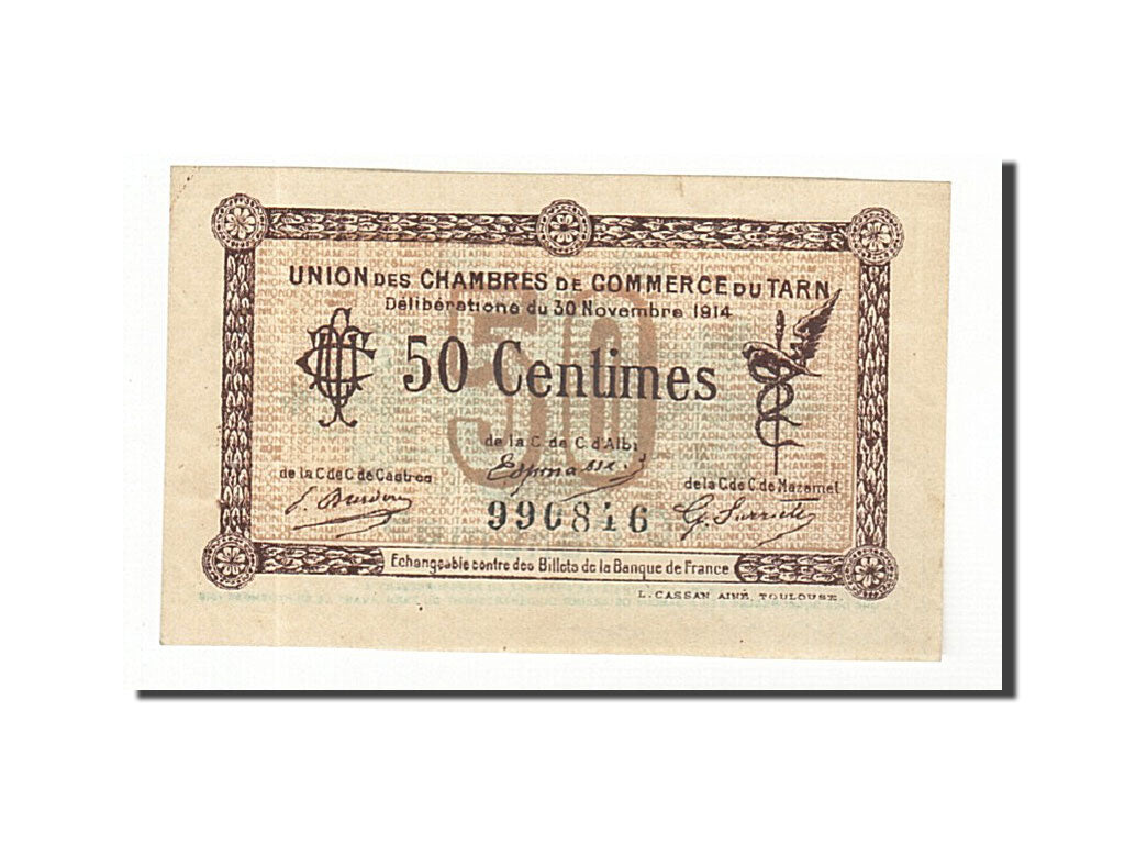 Billet, France, Albi, 50 Centimes, 1914, SUP+, Pirot:5-1