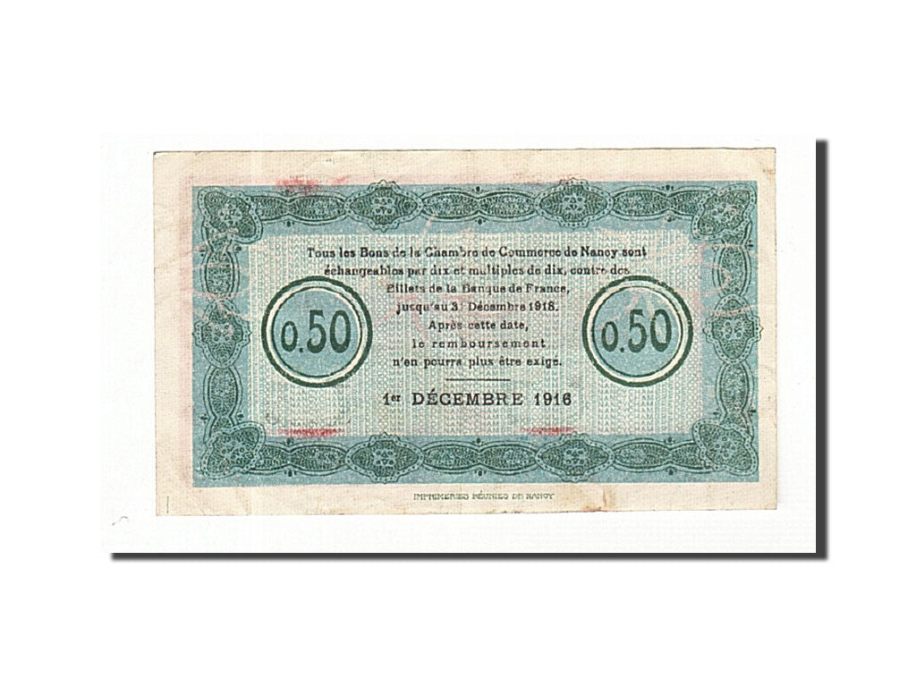 Banknote, Pirot:87-10, 50 Centimes, 1916, France, EF(40-45), Nancy