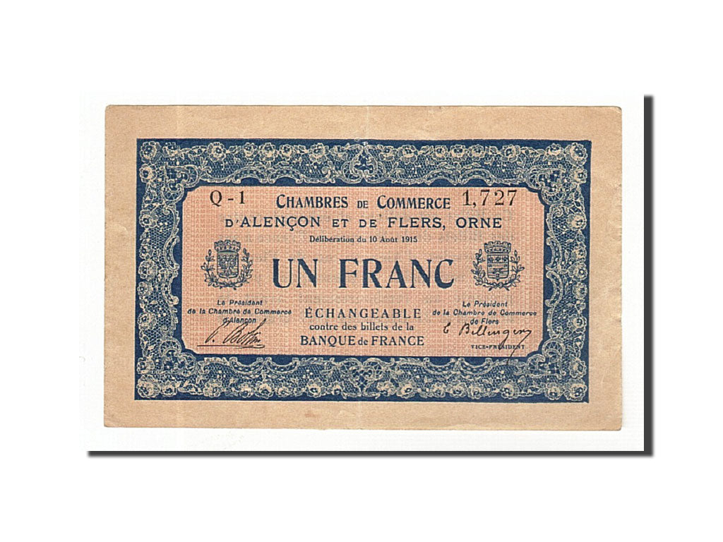 Billet, France, Alençon et Flers, 1 Franc, 1915, SUP, Pirot:6-4