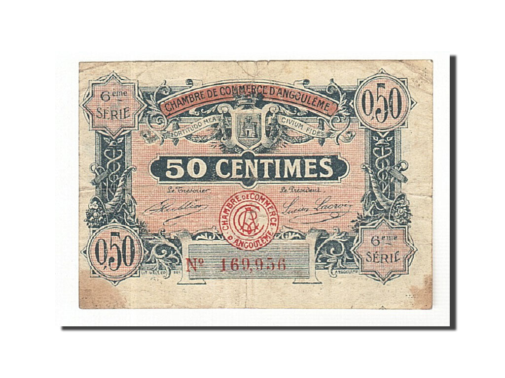 Banknote, Pirot:9-46, 50 Centimes, 1920, France, VF(30-35), Angoulême