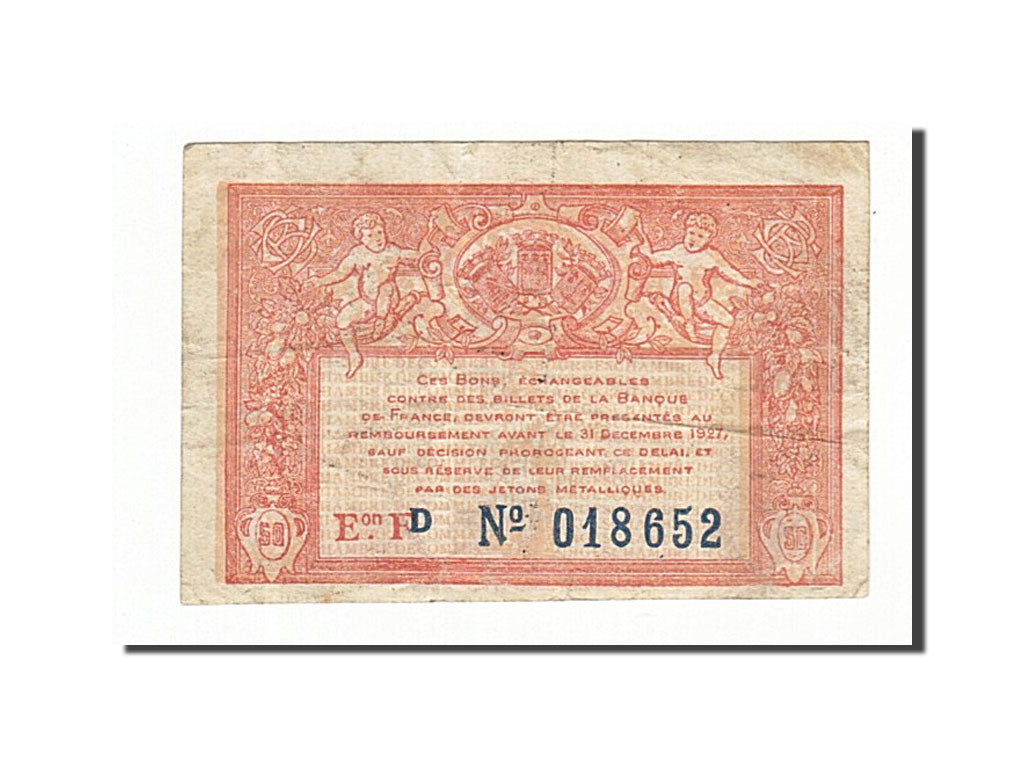 Biljet, Pirot:32-12, 50 Centimes, 1922, Frankrijk, TTB, Bourges