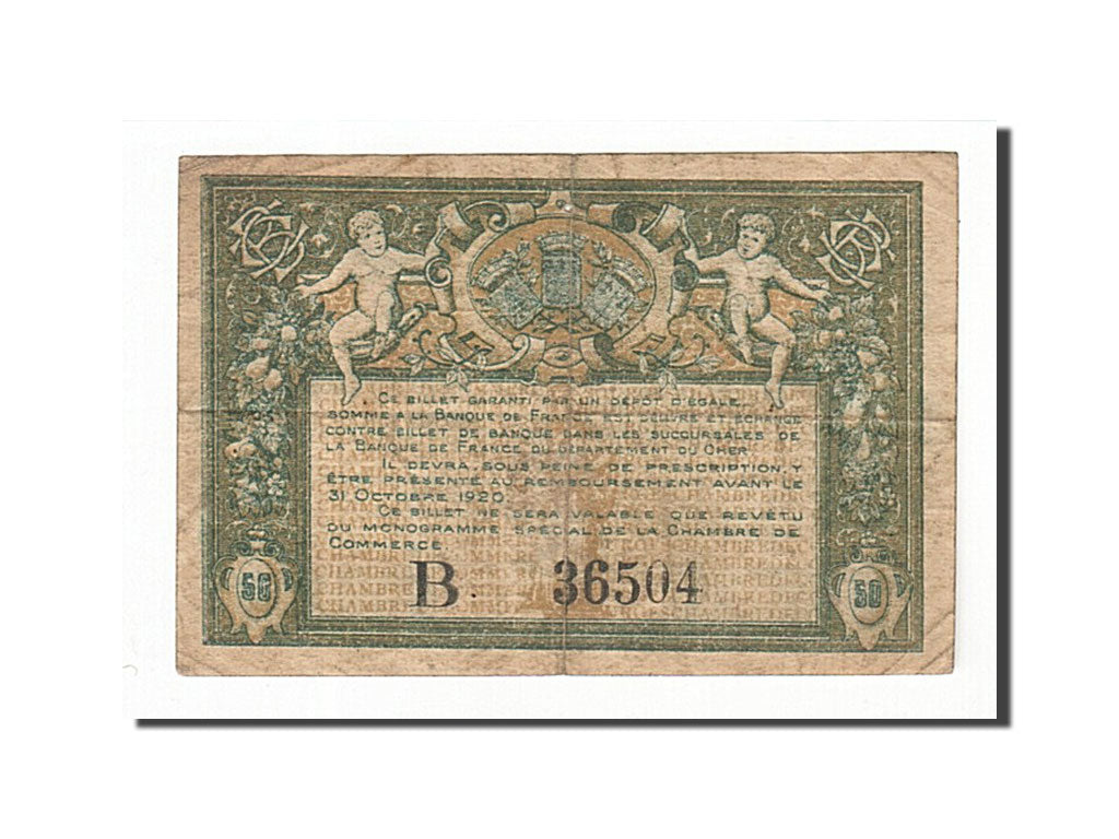 Biljet, Pirot:32-1, 50 Centimes, 1915, Frankrijk, TB+, Bourges