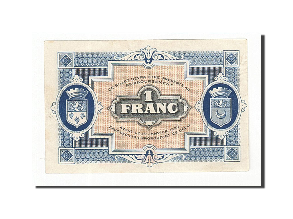 Geldschein, Frankreich, Gray et Vesoul, 1 Franc, 1919, VZ, Pirot:62-11
