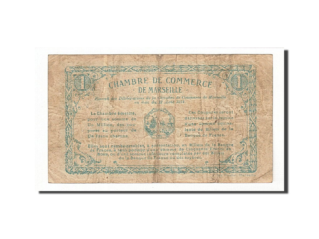 Billet, France, Marseille, 1 Franc, 1914, TB, Pirot:79-11