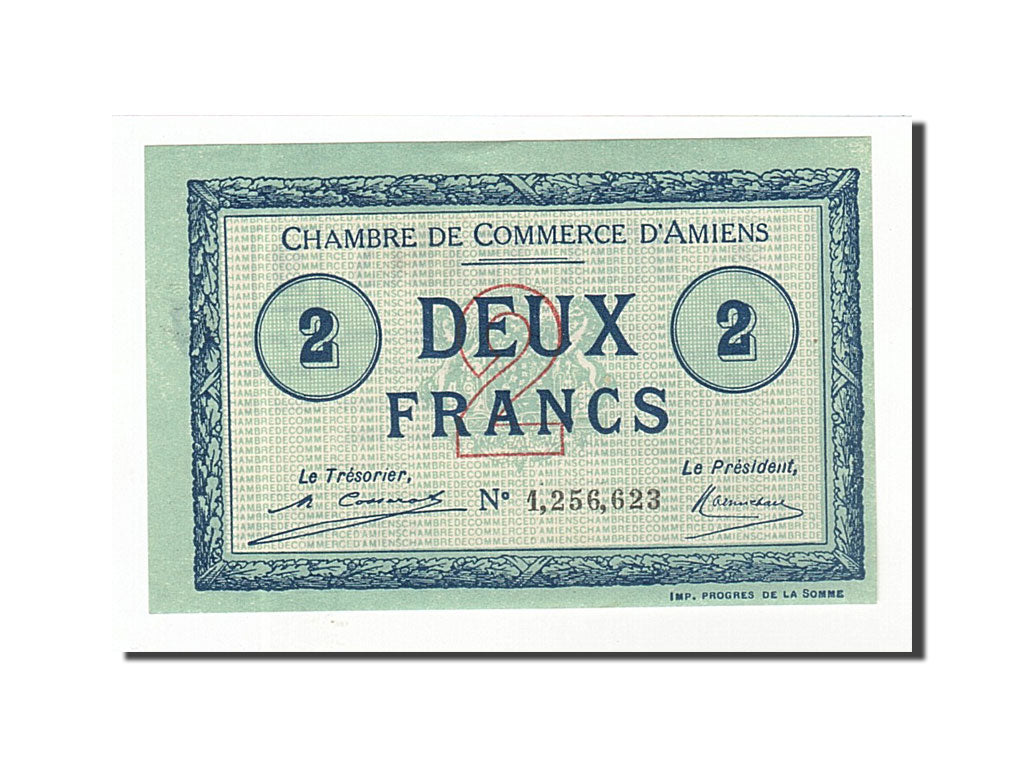 Geldschein, Frankreich, Amiens, 2 Francs, 1920, UNZ-, Pirot:7-53